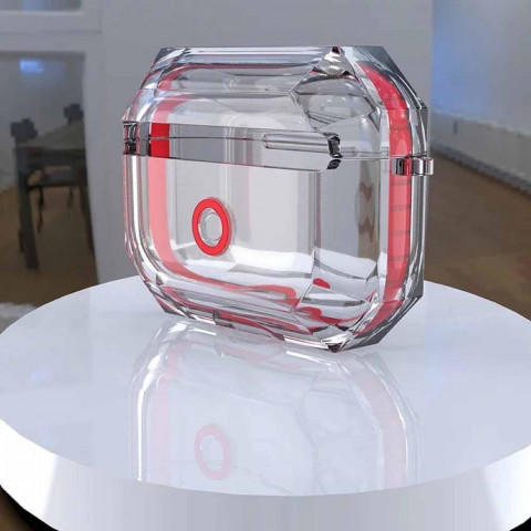 Чехол для AirPods 3 Shockproof Transparent Red